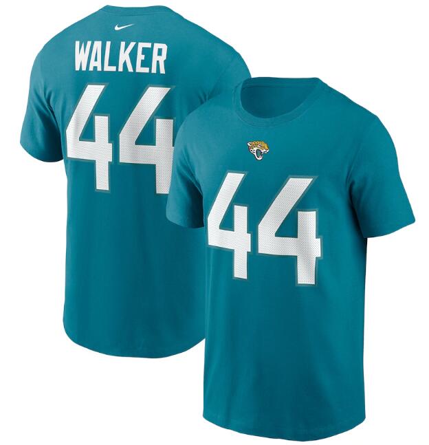 Men's Teal Jacksonville Jaguars #44 Travon Walker 2022 NFL Draft First Round Pick Player Name & Number T-Shirt